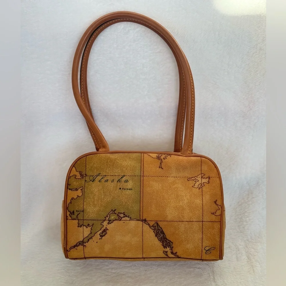 Alviero Martini Women's Tan Map Print Bag